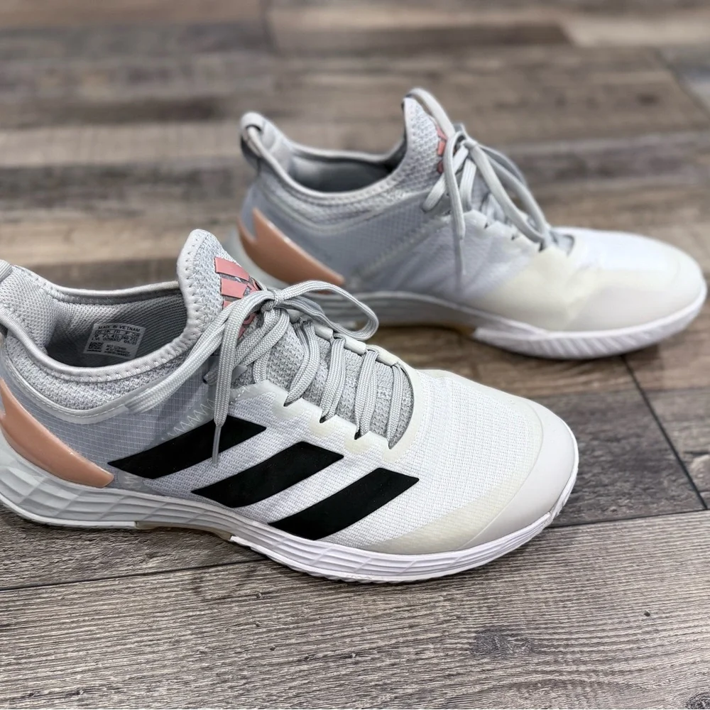 adidas Adizero Ubersonic 4 White, Light Grey & Black Tennis Shoe, women’s size 9 - Picture 2 of 12